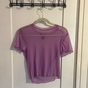 Light Purple mesh crop top